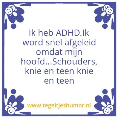 Tegeltje: ADHD