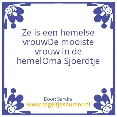 Tegeltje: Oma