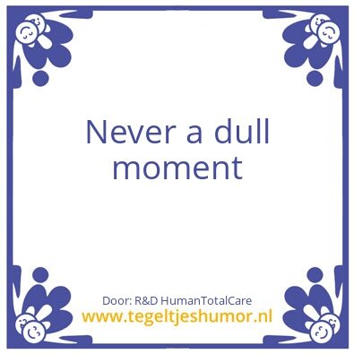 Tegeltje: never dull