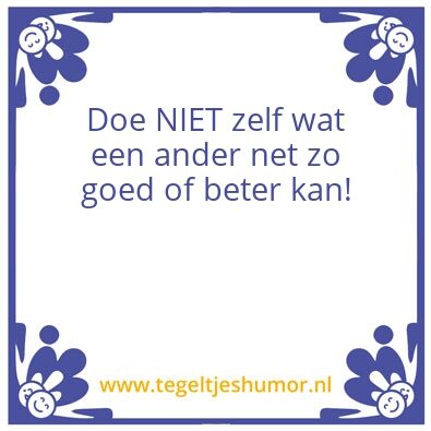 Tegeltje: Zelf