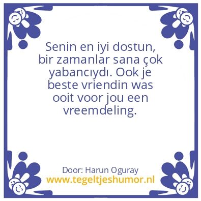 Tegeltje: vreemdeling