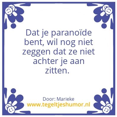 Tegeltje: Paranoia