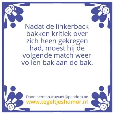 Tegeltje: bak
