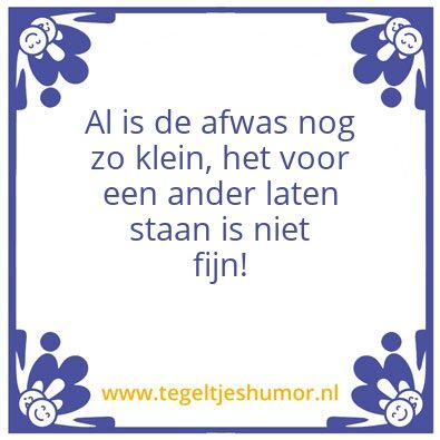 Tegeltje: Afwasje