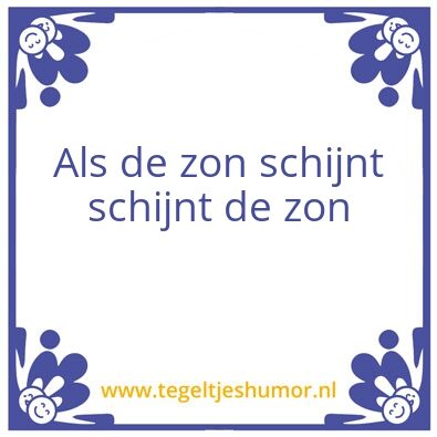 Tegeltje: Zon