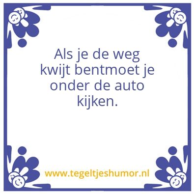 Tegeltje: weg