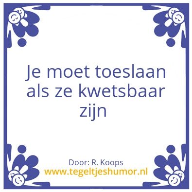 Tegeltje: Ja