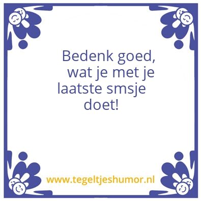Tegeltje: Sms