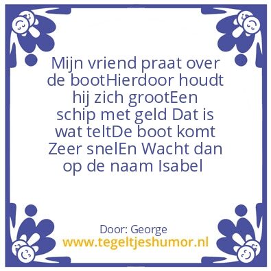 Tegeltje: De boot