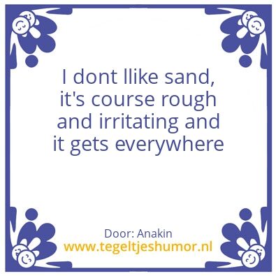 Tegeltje: Sand