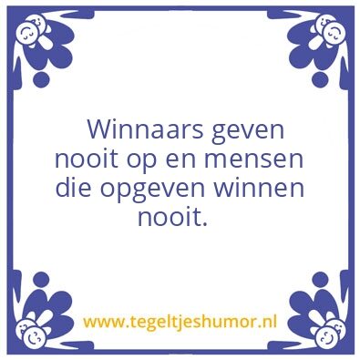 Tegeltje: Winnaars