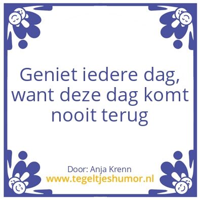 Tegeltje: Dag!