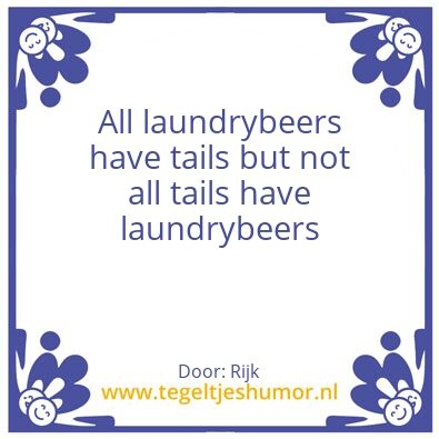 Tegeltje: laundry