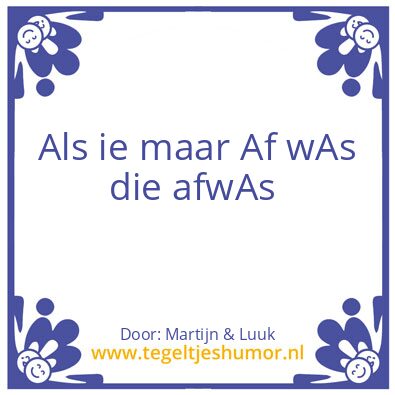 Tegeltje: Afwas