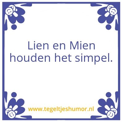 Tegeltje: Simpel