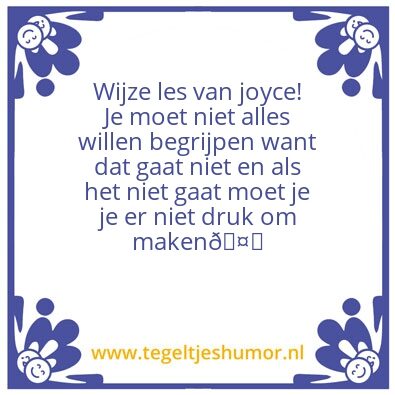 Tegeltje: Joyce