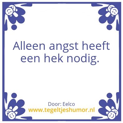 Tegeltje: Angst