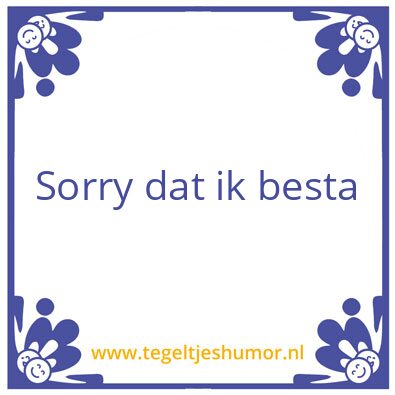 Tegeltje: Sorry