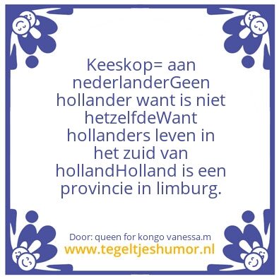 Tegeltje: Nederlander