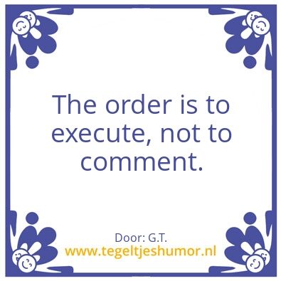 Tegeltje: Execute-not comment