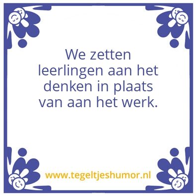 Tegeltje: Studiedag