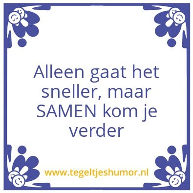 Tegeltje: samen