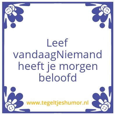 Tegeltje: Leef
