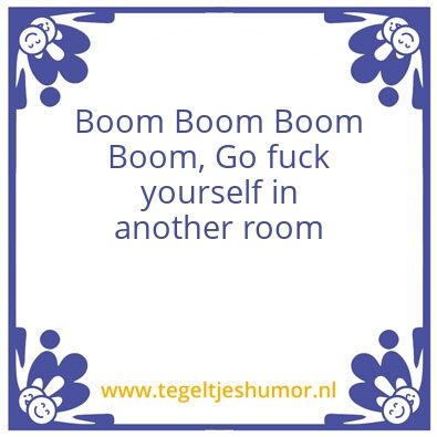 Tegeltje: Room