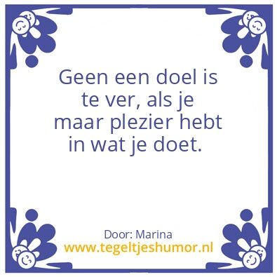 Tegeltje: Doel