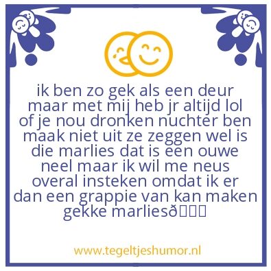 Tegeltje: gek