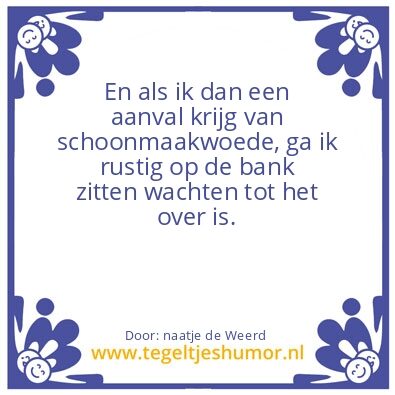Tegeltje: Schoonmaak