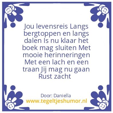 Tegeltje: Afscheid