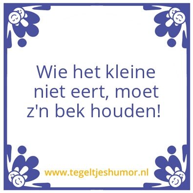 Tegeltje: Kleintje