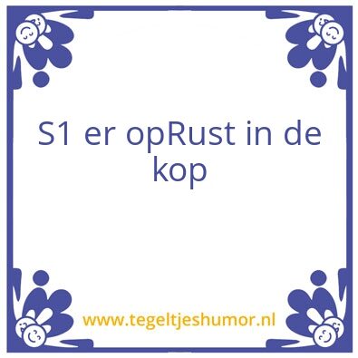 Tegeltje: Sq