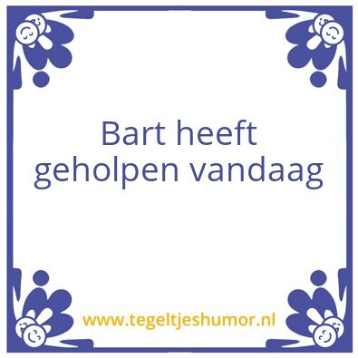 Tegeltje: Bart