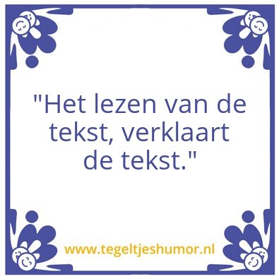 Tegeltje: Het