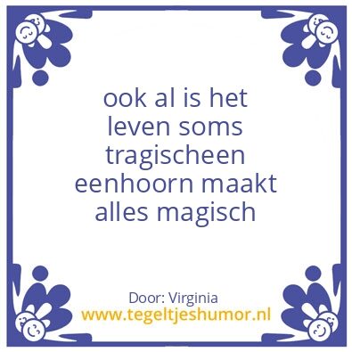 Tegeltje: unicorn
