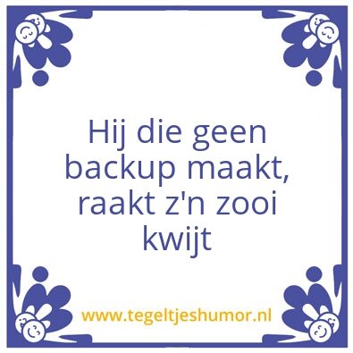 Tegeltje: backup