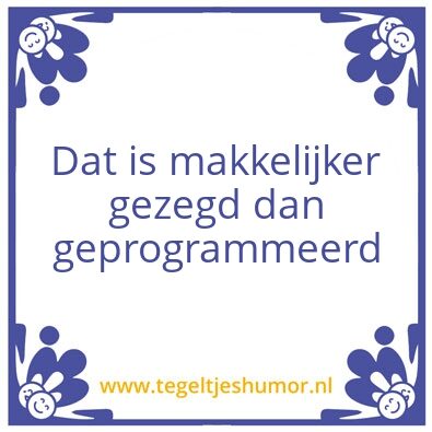 Tegeltje: programmeren