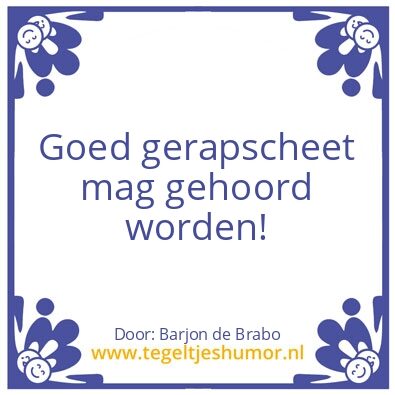 Tegeltje: Gerapscheet