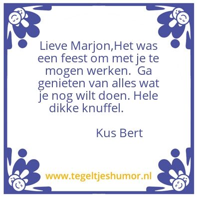 Tegeltje: Marjon