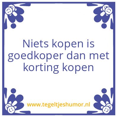 Tegeltje: Korting