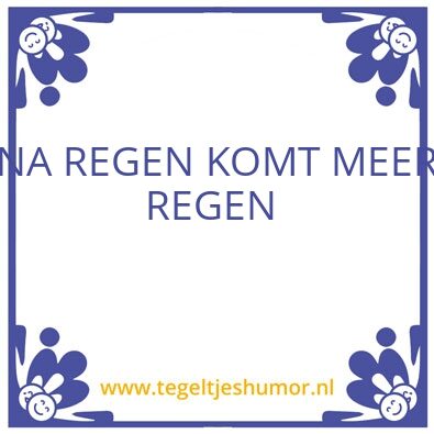 Tegeltje: REGEN