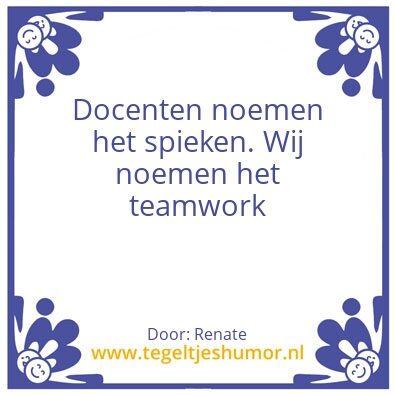 Tegeltje: Teamwork