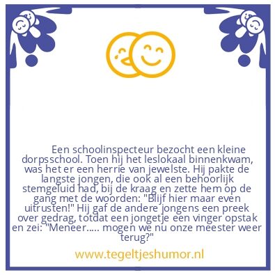 Tegeltje: Schoolinspecteur