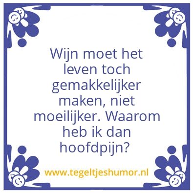 Tegeltje: Wijn