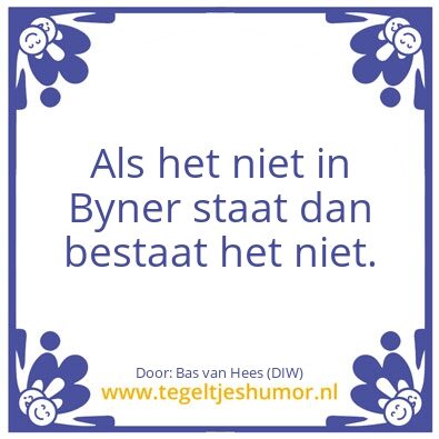Tegeltje: Byner