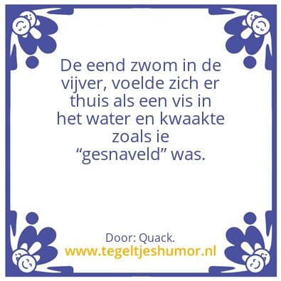 Tegeltje: De eend.