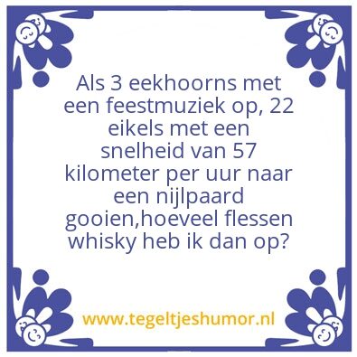 Tegeltje: Bezopen