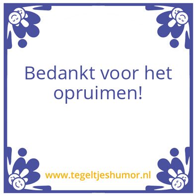 Tegeltje: bedankt
